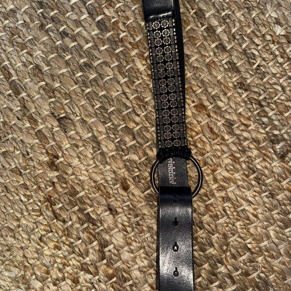 ANTONAZZI Firenze Italian Leather Belt M – Silver Floral Studded, Boho nwot main image 7